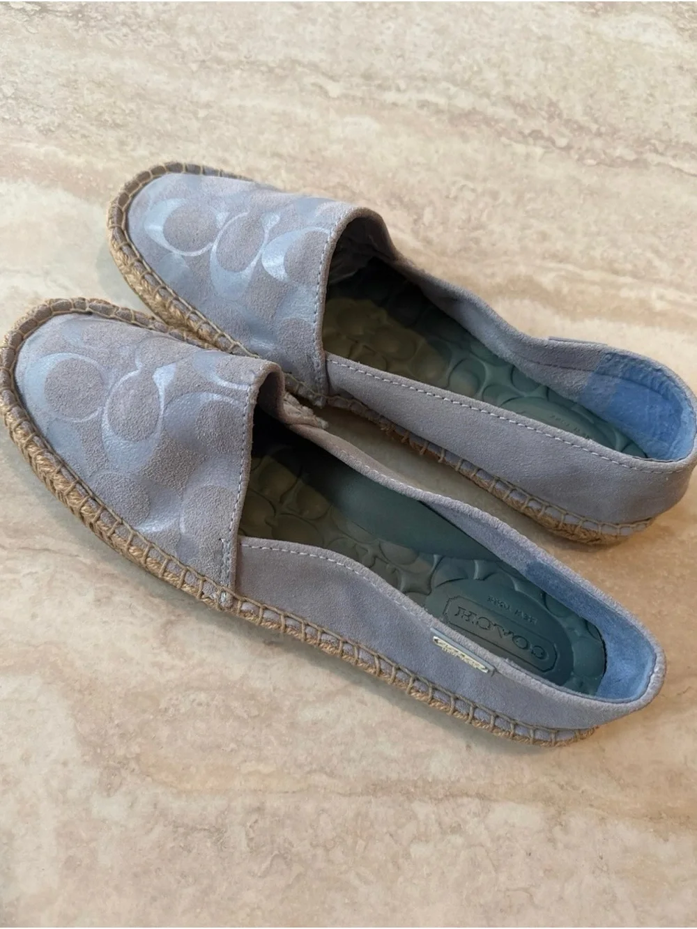 Coach Lavender Suede Espadrille Flats